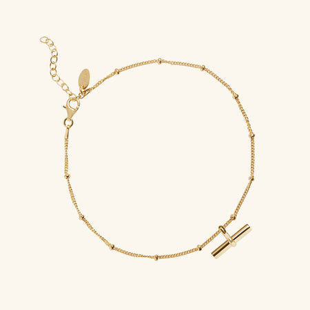 T-Bar Anklet Gold
